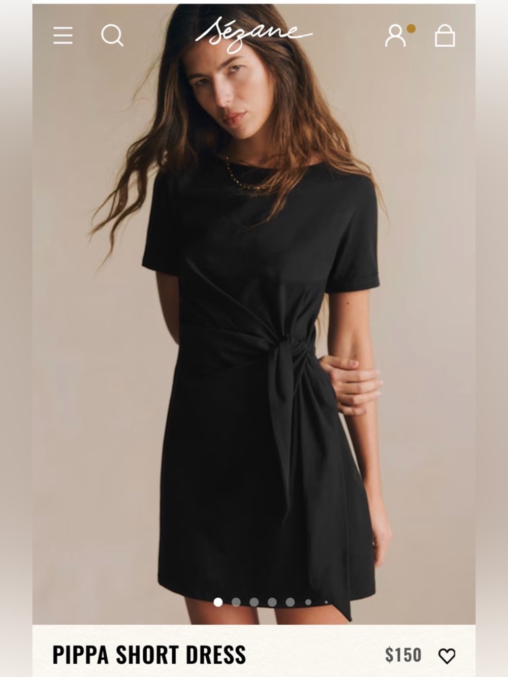 Sezane - Pippa short dress - Black - Medium